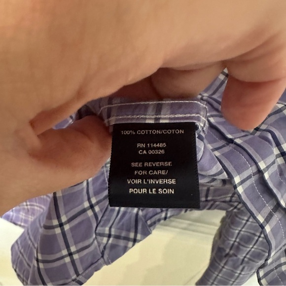 Lincs David Chu Mens Long Sleeve Purple & White Plaid Button Up Shirt Sz XXL GUC - Picture 6 of 7